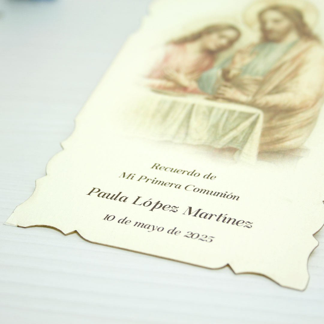 tarjeta de recuerdo comunión personalizada