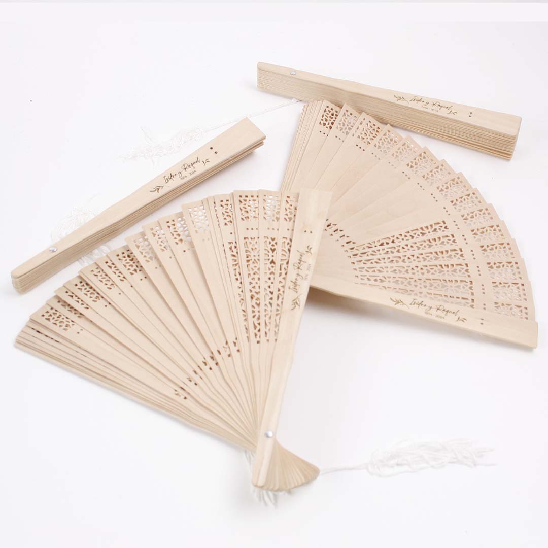 abanicos de madera personalizados