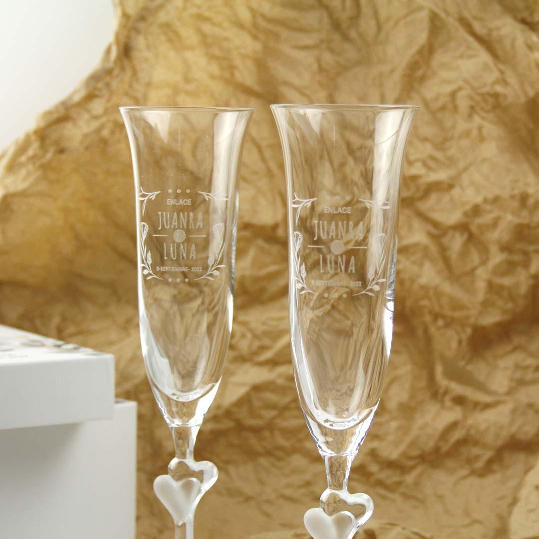 copas grabadas para novios boda
