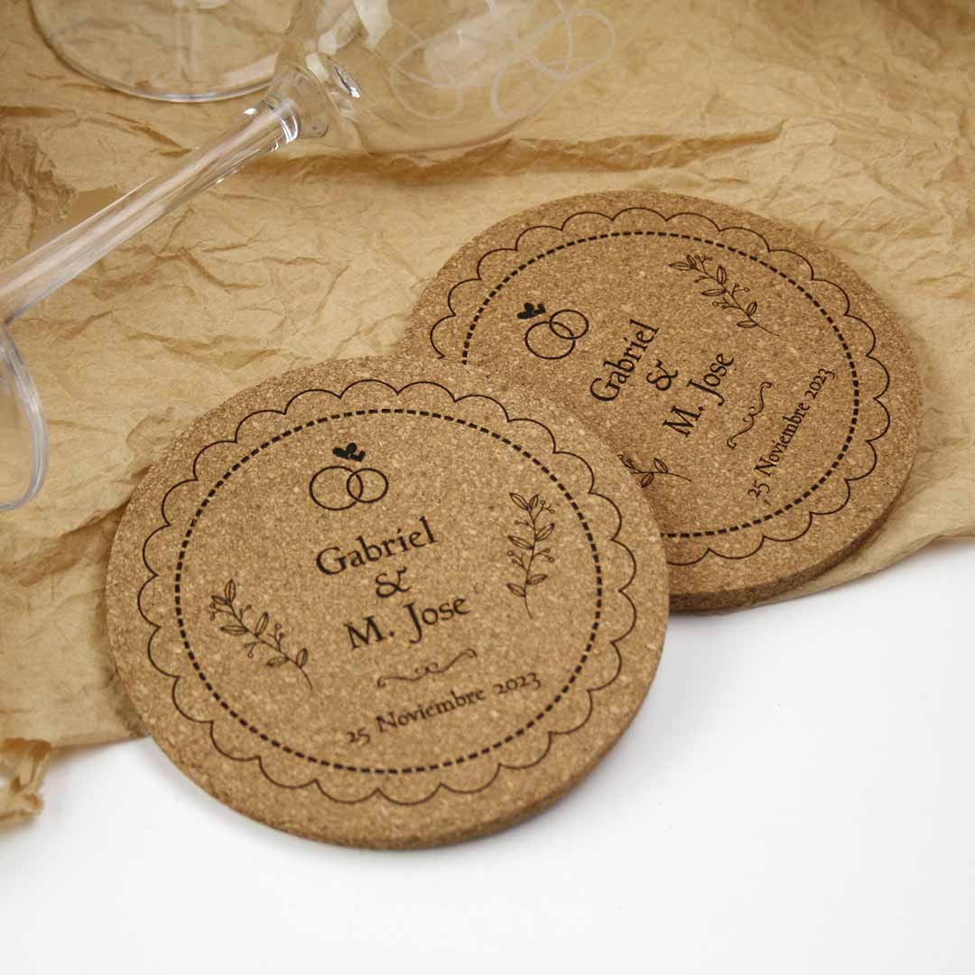 posavasos personalizados para regalar en bodas