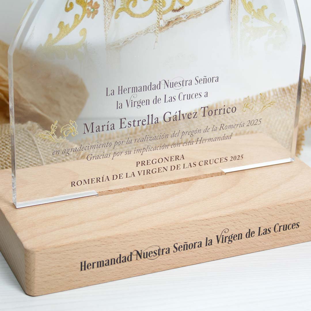 placa conmemorativa personalizada para romería
