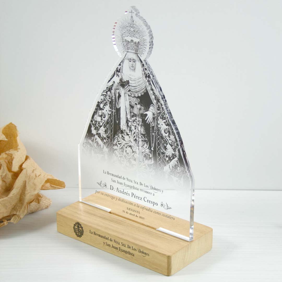 placa madera personalizada virgen