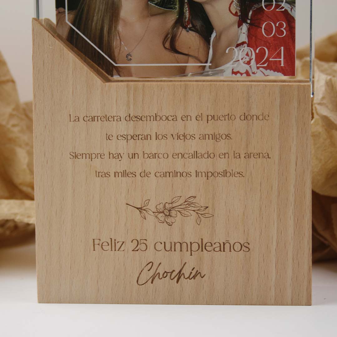 placa de madera para regalar