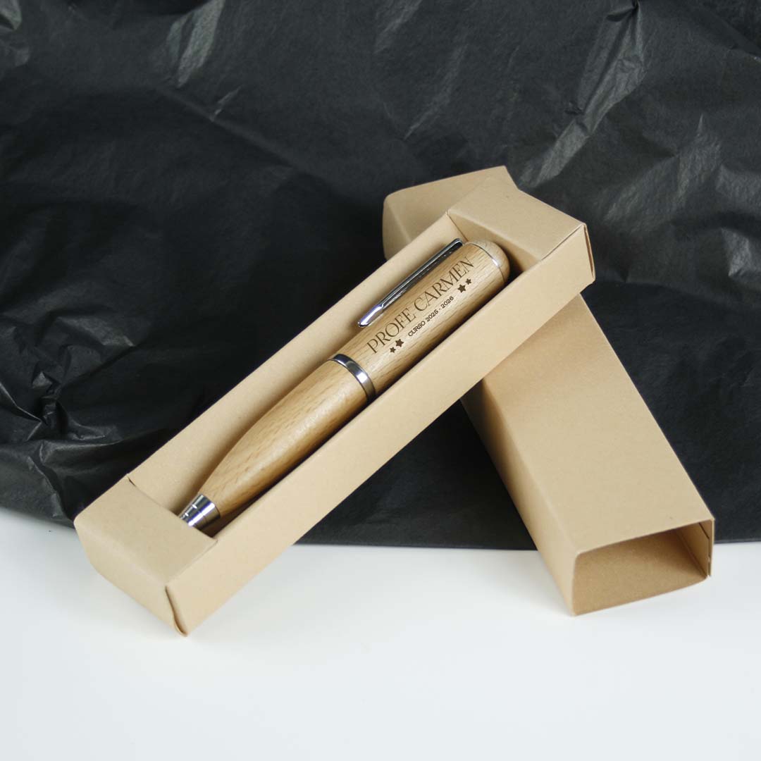 boligrafo de madera con pendrive USB
