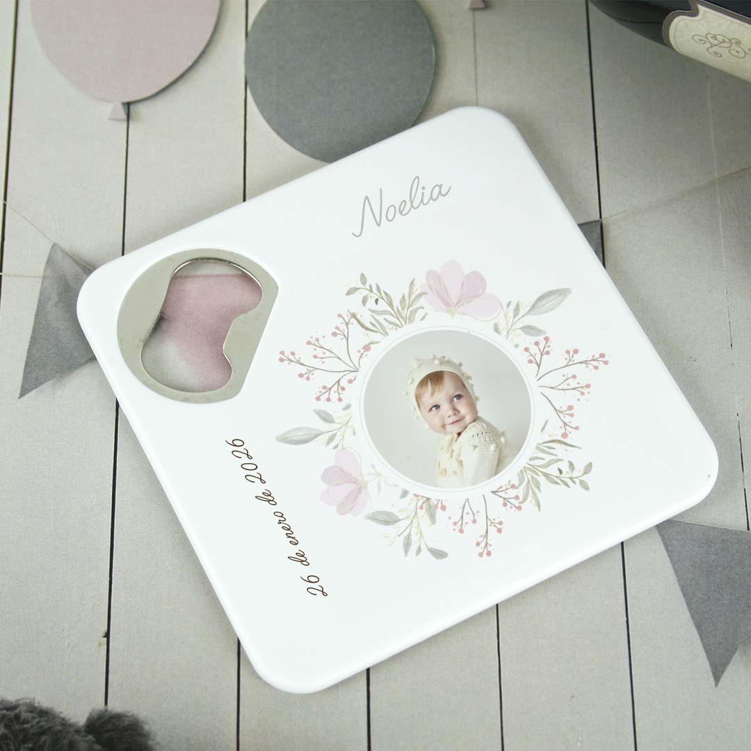 posavasos abridor recuerdo foto bautizo