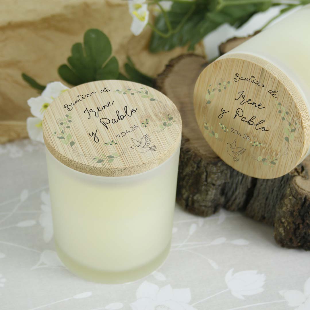 velas personalizadas para regalar en bautizo