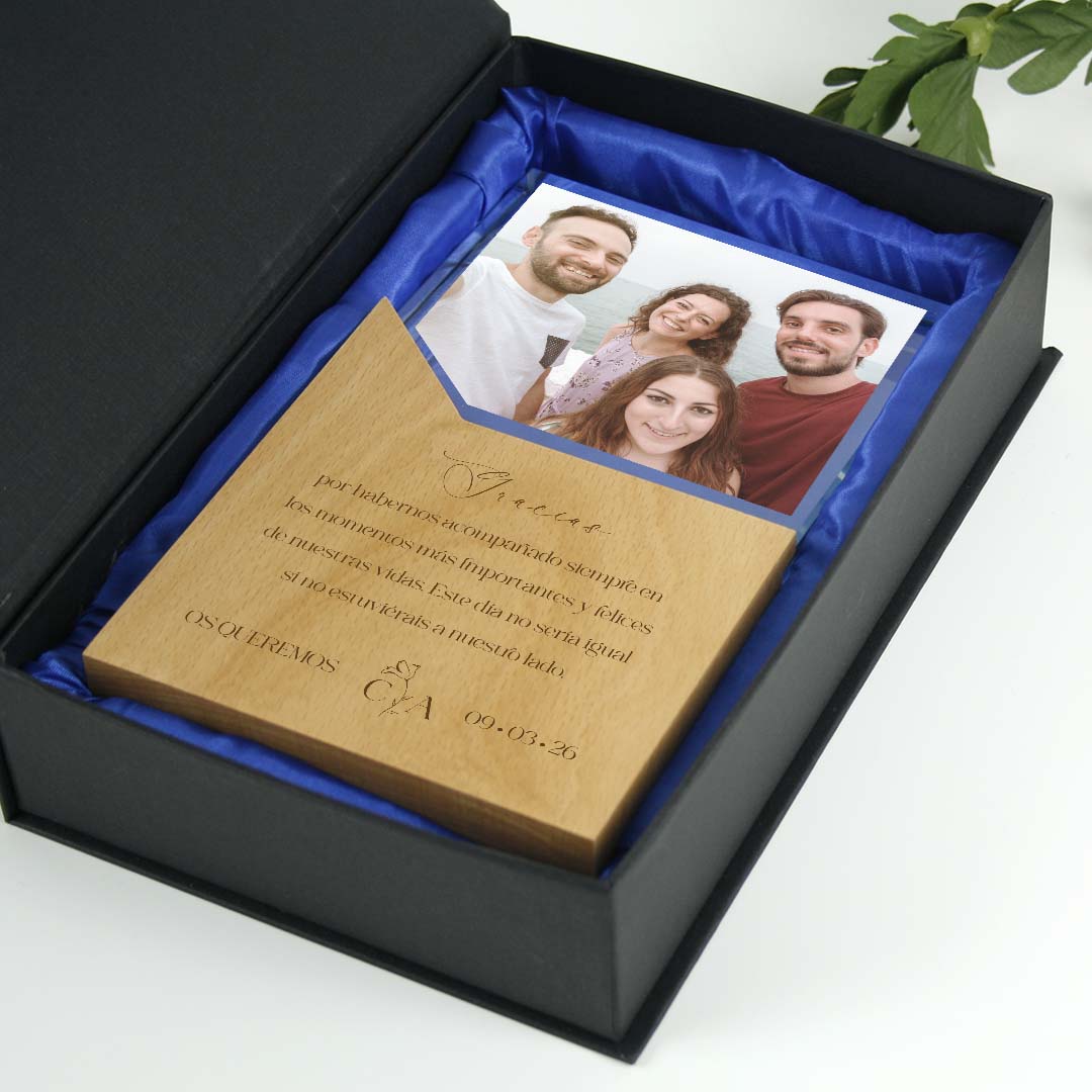 placa personalizada detalle testigos boda con dedicatoria