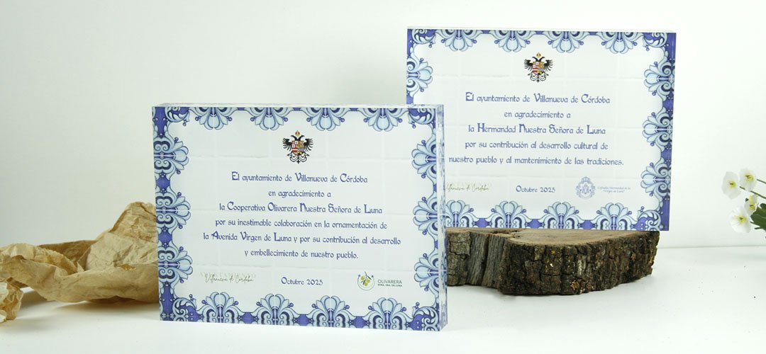 placa agradecimiento metacrilato clásica