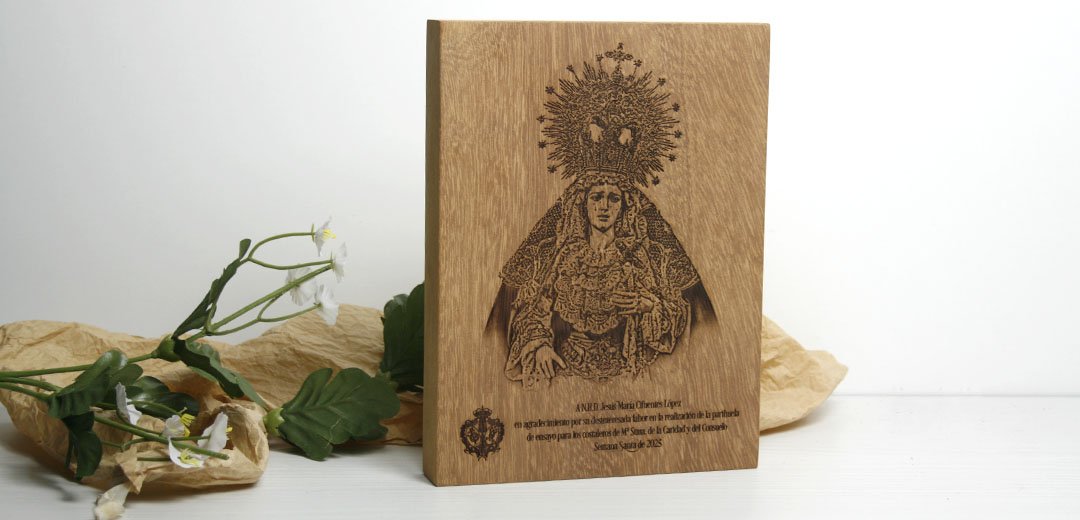 regalos originales religiosos personalizados taco de madera