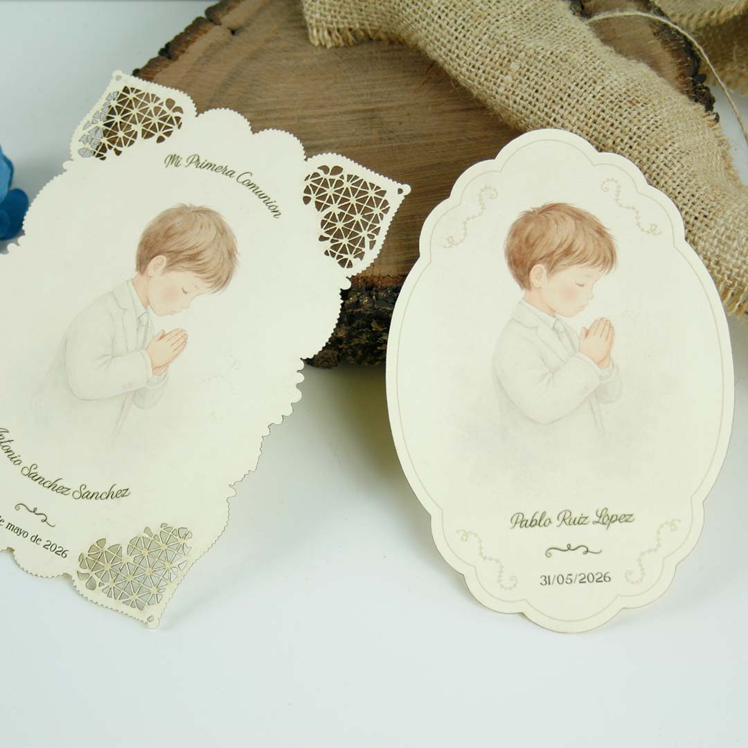 estampitas clásicas de primera comunión personalizadas