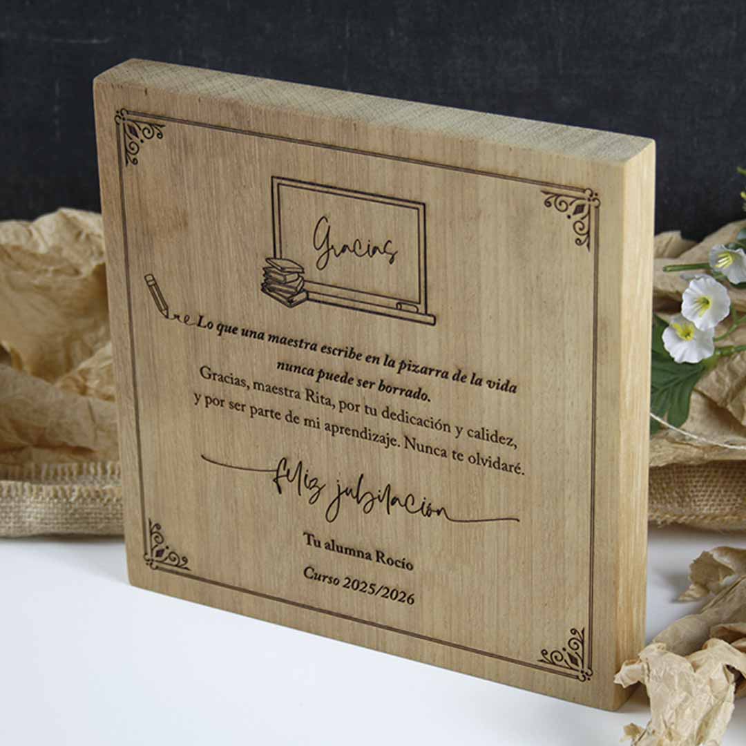 placa de agradecimiento regalo