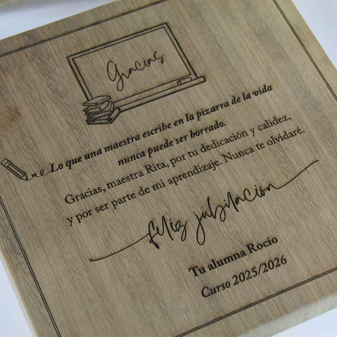 placa de agradecimiento personalizada maestra