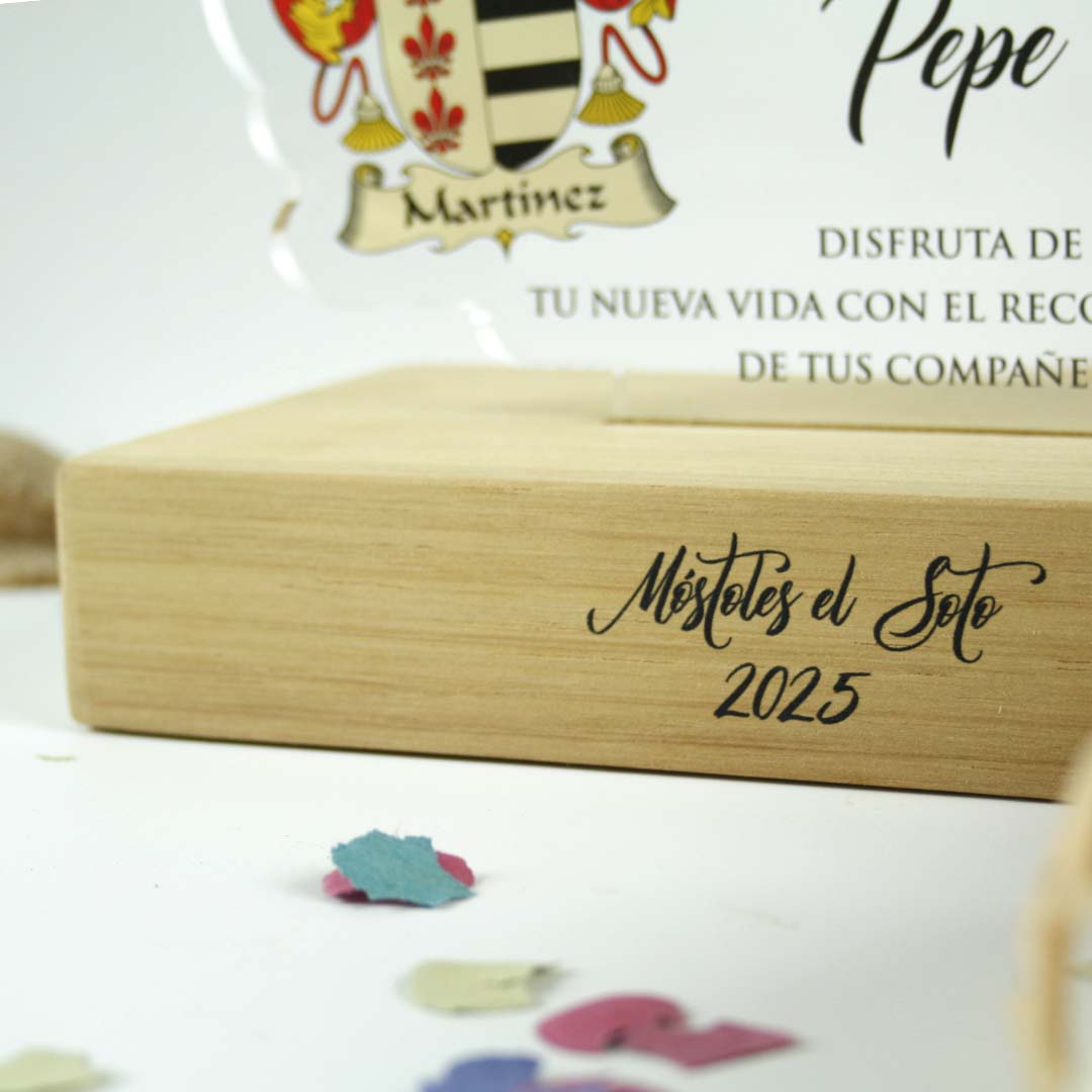 placa de jubilación personalizada